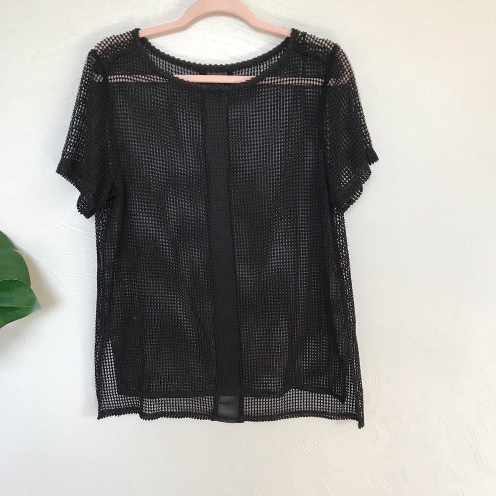 rag & bone Black Mesh Knit Top - Picture 3 of 9